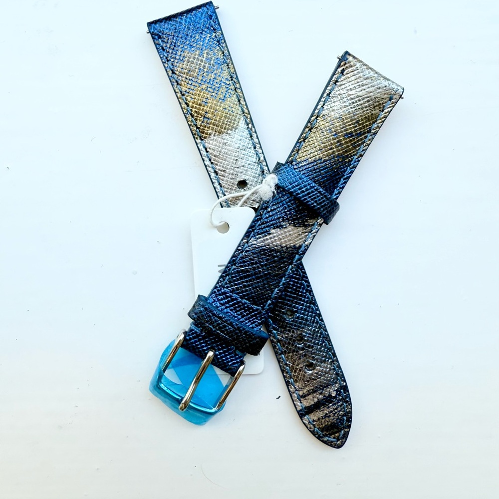 Michele Blue and Gold Iridescent Watch Strap 16MM